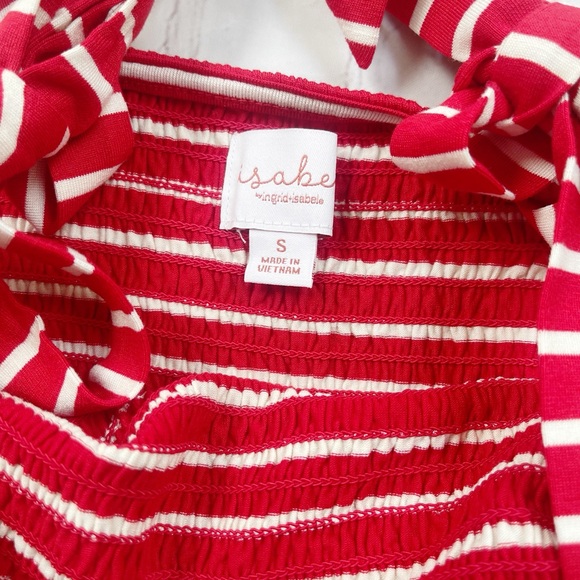 Isabel Maternity NWT babydoll red white stripe tank size Small - Picture 6 of 9
